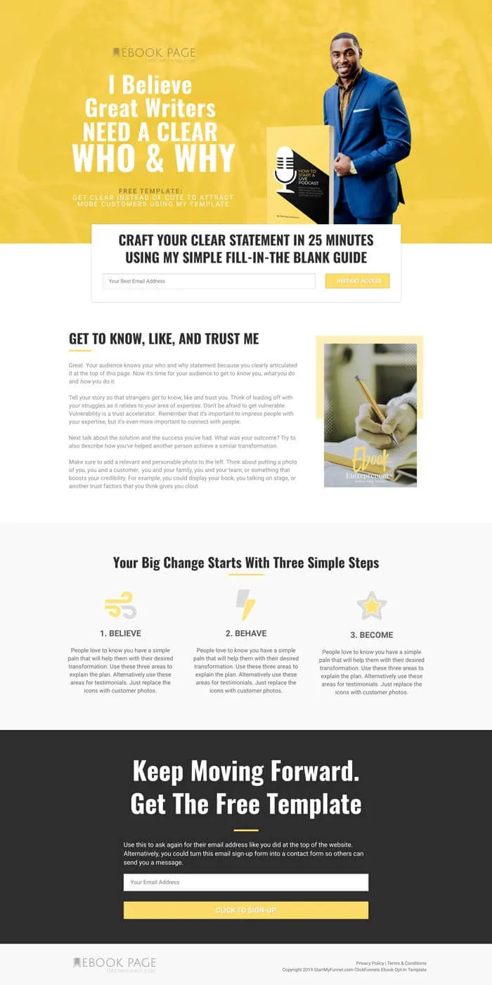 ClickFunnels ebook opt-in template
