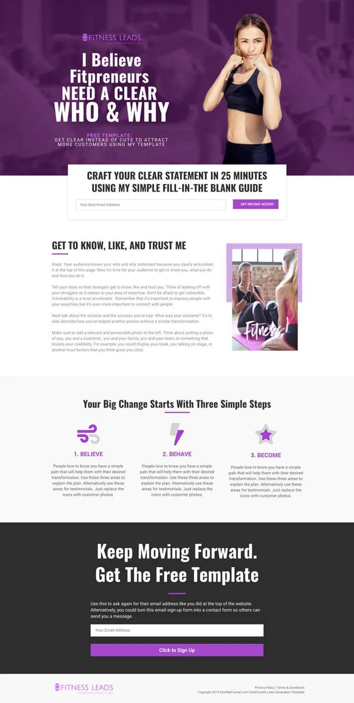 ClickFunnels fitness template