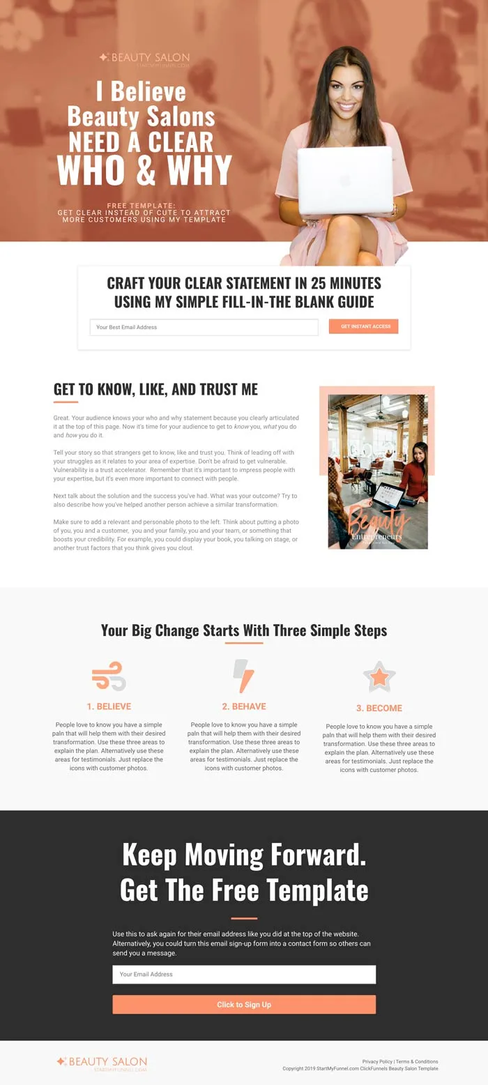 ClickFunnels beauty salon template