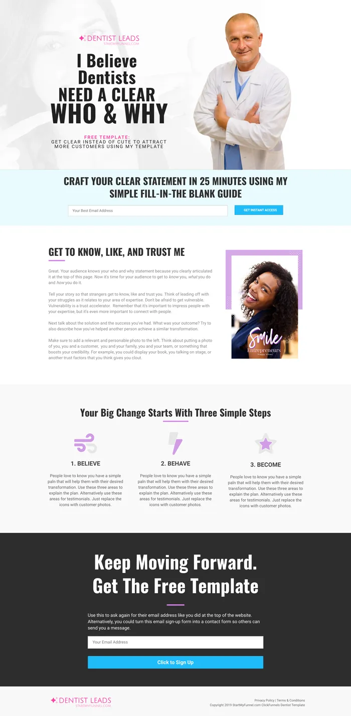 ClickFunnels dentist template